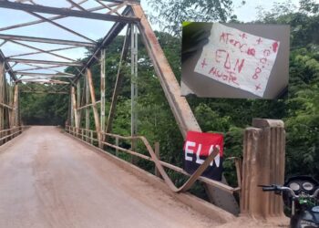 Bandera del ELN causa pánico en la comunidad de Campo Herrera y los Olivos, zona rural de Albania
