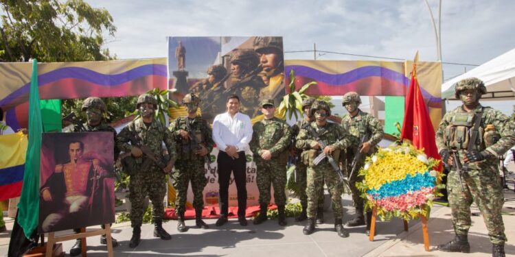 Conmemoración de los 206 años de la Batalla de Boyacá y los 215 años del Ejército Nacional de Colombia en Barrancas
