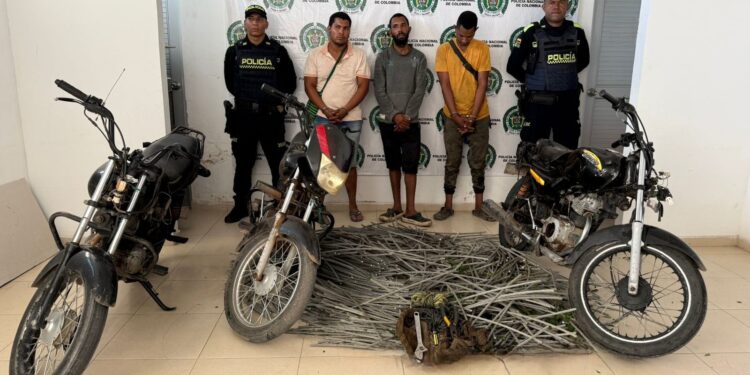 Capturan a tres hombres por hurto de cableado eléctrico en Barrancas