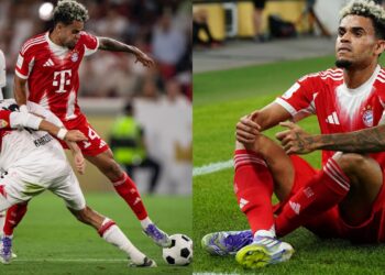 Luis Díaz debutó con gol en el Bayern Múnich y rindió homenaje a Diogo Jota