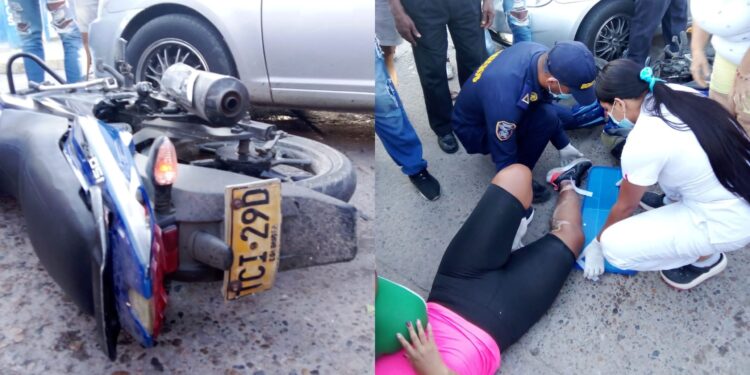 Accidente de tránsito en Fonseca deja a mujer lesionada