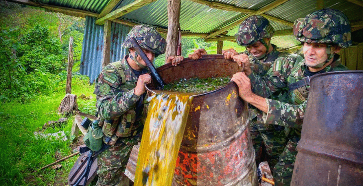 Ejército desmantela seis laboratorios para el procesamiento de coca en el Meta