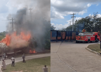 Incendio consumió kioscos frente al nuevo Hospital San José de Maicao