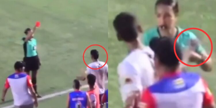Jugador agrede a la árbitra tras recibir tarjeta roja en partido de Primera C en Aracataca, Magdal