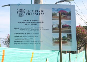 Alcaldía de Villanueva inicia obras de mejoramiento en el Parque José Prudencio Padilla