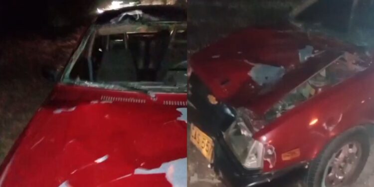 Semoviente en la vía causa aparatoso accidente en zona rural de Barrancas