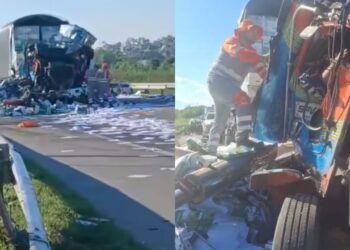 Dos personas perdieron la vida tras choque de tractocamiones en la vía San Roque–La Paz: uno de los conductores huyó