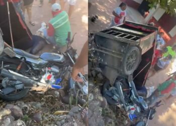 Volcamiento de motocicleta con carruaje deja un hombre herido en Villanueva