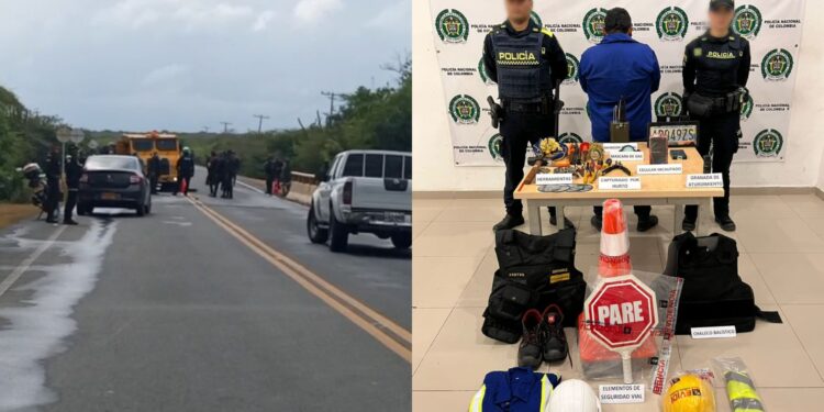 Capturan a presunto implicado en intento de asalto a carro de valores en la vía Riohacha–Santa Marta