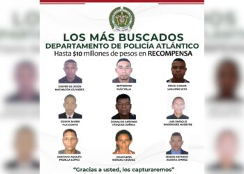 Policía difunde cartel de los más buscados en el Atlántico por presunto homicidio, feminicidio y delitos sexuales