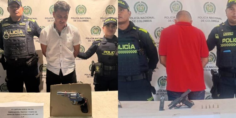 Dos capturados en Maicao por porte ilegal de armas durante operativos policiales