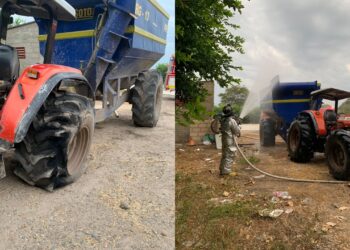 Bomberos controlaron incendio de equipo agrícola en El Hatico