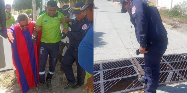 Operario de aseo resulta lesionado tras caer en alcantarilla destapada en Barrancas