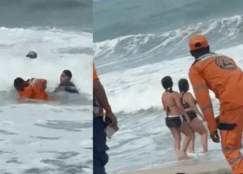 Rescatan a madre e hijo tras ser arrastrados por corrientes en playas de Bahía Concha, Santa Marta