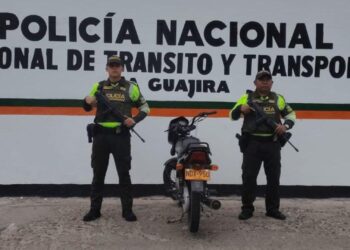 Motocicleta con antecedente por hurto fue recuperada por la Policía Nacional en la vía Riohacha–Maicao