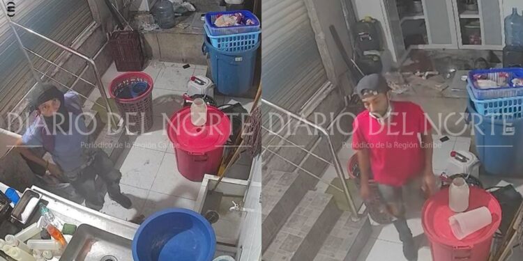 Sujeto hurta alimentos y utensilios de cocina de un restaurante en Riohacha y queda grabado en video