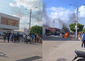 Alteración del orden público en Manaure: incendian patrulla y causan daños en la estación de Policía