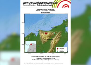 Sismo leve de magnitud 3.2 se registró en la noche del jueves en Dibulla