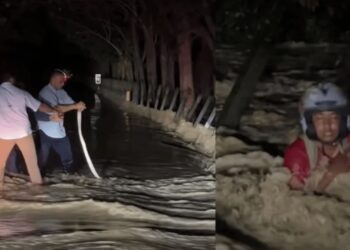 Gobernador de Córdoba y su equipo rescatan a motociclista en medio de una creciente en Montelíbano