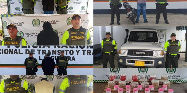 Capturas, recuperación de vehículos e incautaciones en operativos viales en La Guajira