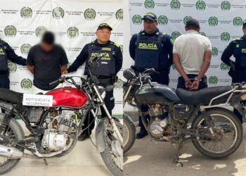 Capturan a dos hombres por receptación y recuperan motocicletas con reporte de hurto en La Guajira