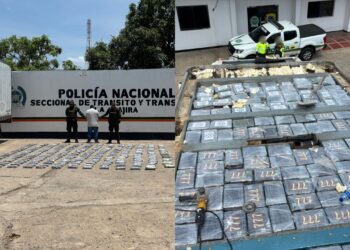 Policía incauta 259 kilos de cocaína ocultos en furgón en vías de La Guajira