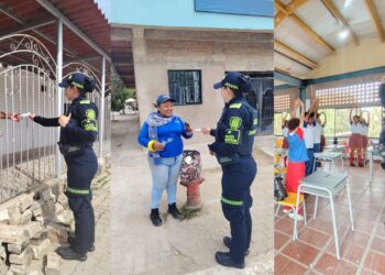 Policía Nacional realiza jornada de prevención puerta a puerta y fortalece la seguridad en Albania