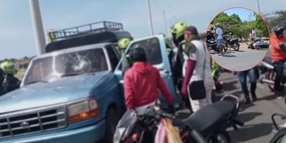 Conductor de camioneta arrolla a una mujer y embiste varias motocicletas en Riohacha