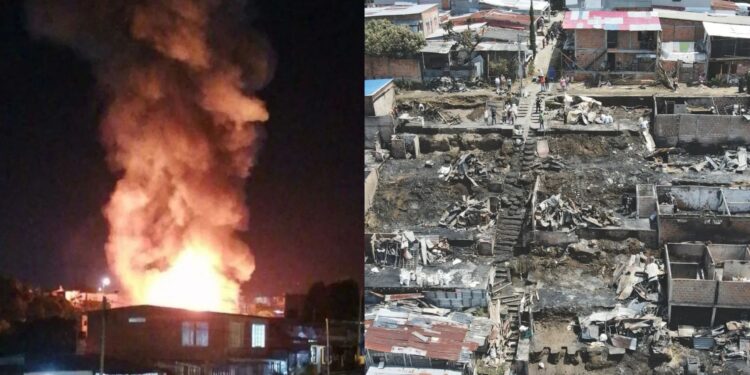 Incendio destruye cerca de 20 viviendas en el sector Nuevo Armenia, en Armenia