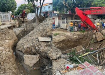 Hundimiento provoca graves daños en el barrio Villa Alejandría, Santa Marta.