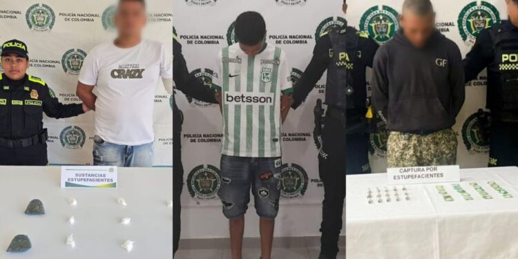 Tres capturados y un menor aprehendido por tráfico de estupefacientes en La Guajira