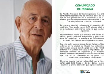 Secuestran a adulto mayor en la vía Aguachica-Ocaña: autoridades despliegan operativo de búsqueda