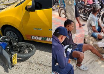 Motociclista resulta lesionado tras colisión contra un automóvil en Fonseca