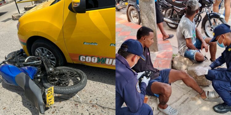 Motociclista resulta lesionado tras colisión contra un automóvil en Fonseca