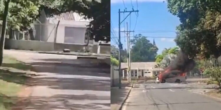 Atentado con microbús cargado de explosivos en el Cantón Militar Pichincha en Cali
