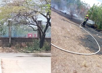 Incendio forestal puso en riesgo la infraestructura del colegio Pauvi en Barrancas