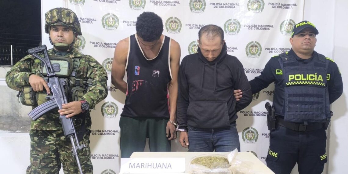 Capturados dos presuntos expendedores de droga en zona rural de Villanueva