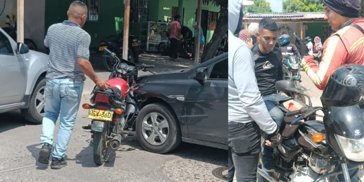 Joven resultó herido tras accidente entre motocicleta y automóvil en Riohacha