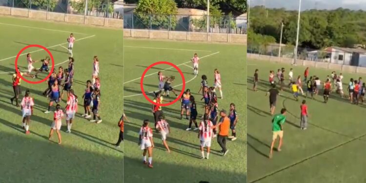 Encuentro del torneo femenino de la Liga de Fútbol de La Guajira terminó en agresiones y desórdenes