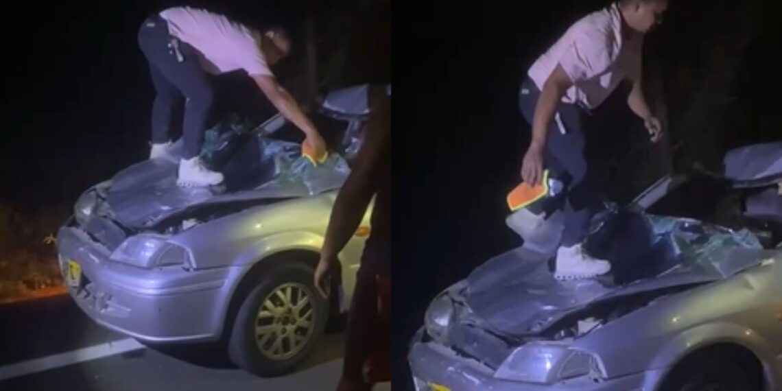 Choque con semoviente en la vía Cuestecitas–Riohacha deja daños materiales