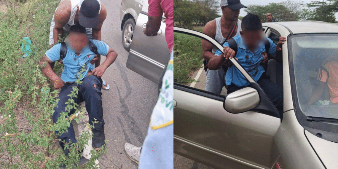 Estudiante menor de edad resultó herido en accidente de moto en zona rural de Riohacha