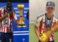 Futbolista guajiro Daniel Socarrás celebra su primer campeonato con el Junior