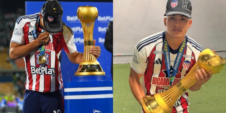 Futbolista guajiro Daniel Socarrás celebra su primer campeonato con el Junior