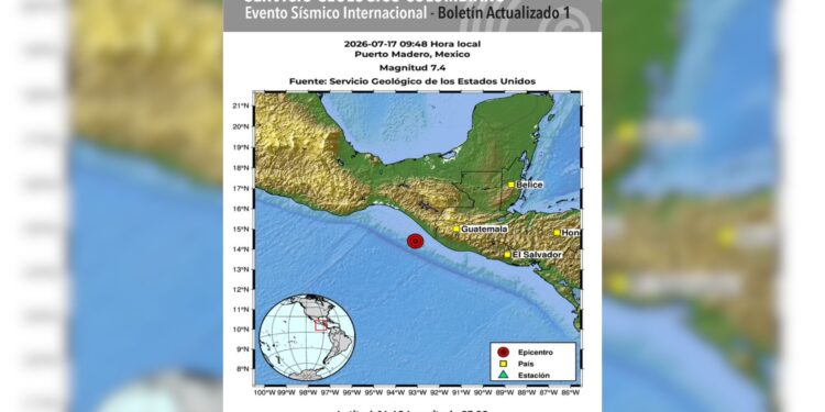 Sismo de magnitud 7,4 en México se percibió en Guatemala y El Salvador; autoridades activan alerta de tsunami