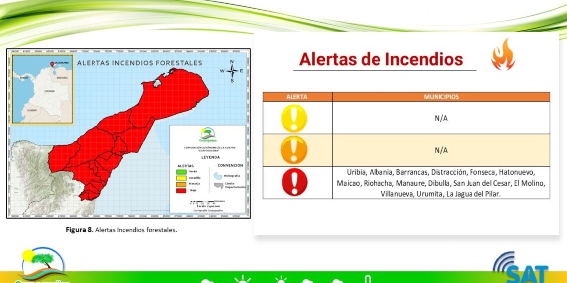 Mantienen alerta roja por riesgo de incendios forestales en los 15 municipios de La Guajira