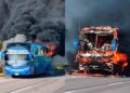 Bus intermunicipal se incendió en la vía entre Valledupar y Bosconia; pasajeros resultaron ilesos