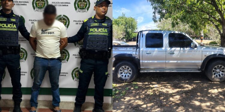 Recuperan camioneta reportada como hurtada y capturan a un hombre en San Juan del Cesar