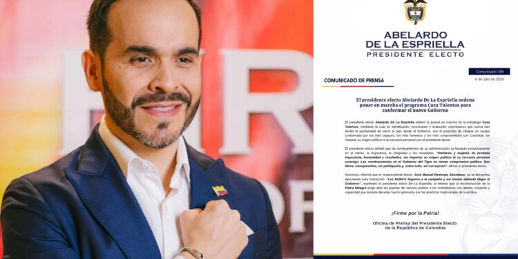 Abelardo De la Espriella anuncia el programa «Caza Talentos» para conformar el nuevo Gobierno
