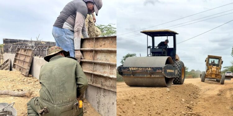Batallón de Ingenieros avanza en obras viales para fortalecer la conectividad en La Guajira