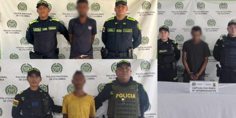 Tres capturados y 262 gramos de marihuana incautados durante operativos de control en Maicao